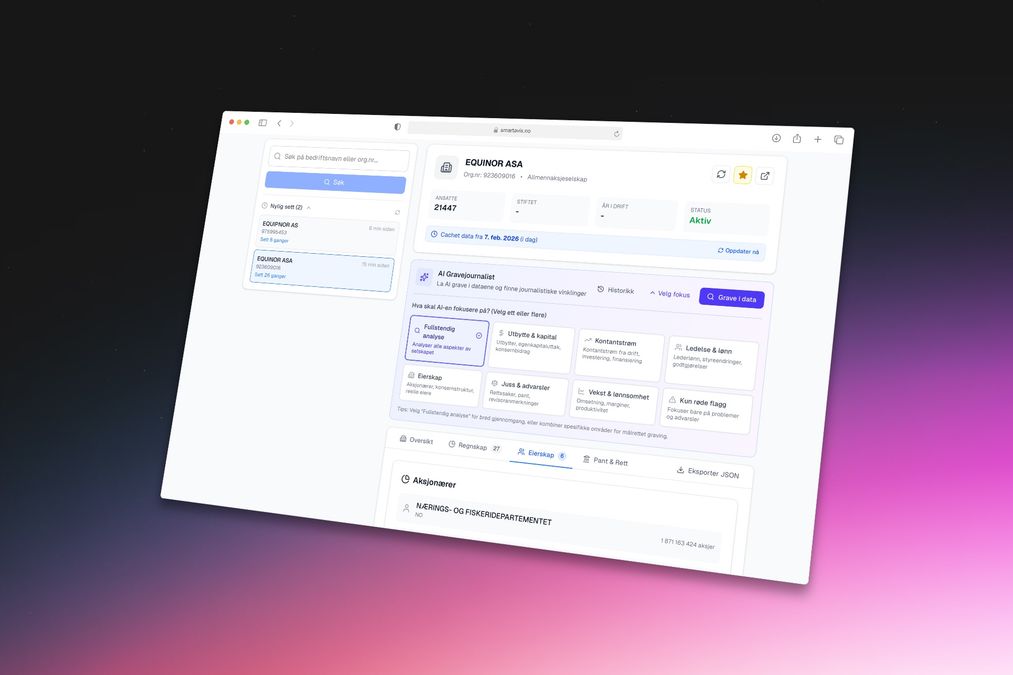 Gravejournalisten: Slik gir SmartAvis lokalaviser tilgang til AI-drevet bedriftsanalyse
