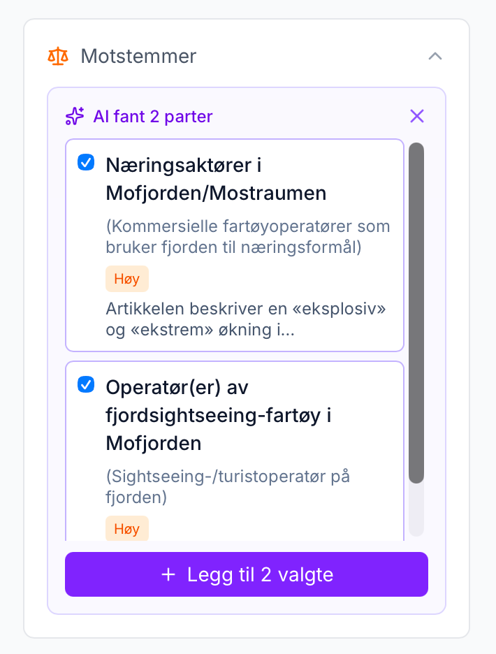Systemet passer på at motpart får tilsvarsrett når det er en sak som krever det.