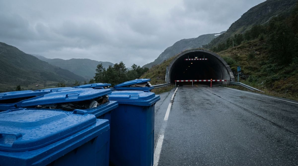 Stengt tunnel stopper søppeltømmingen i Modalen i dag